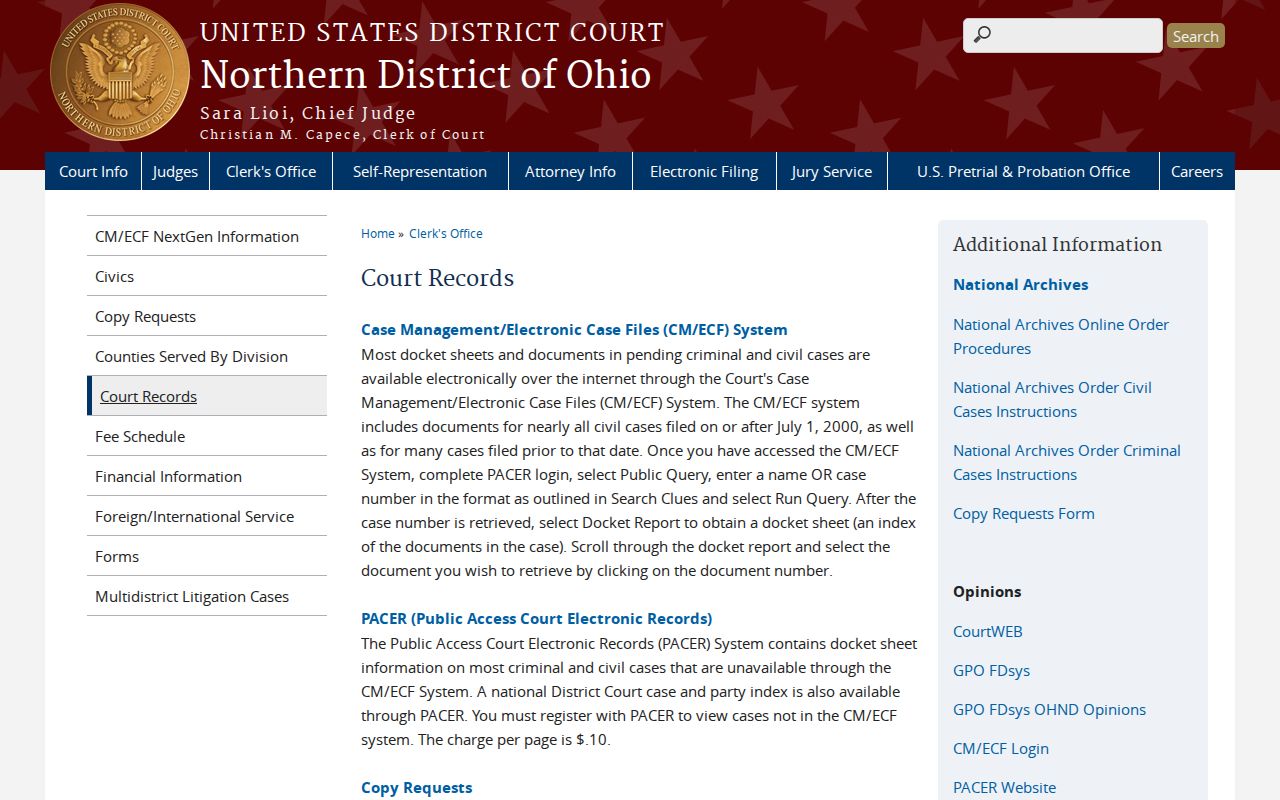 Harrison County court records Northern District of Ohio records source