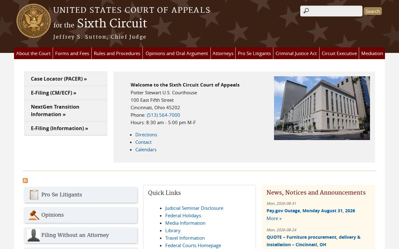 Harrison County court records Sixth Circuit source
