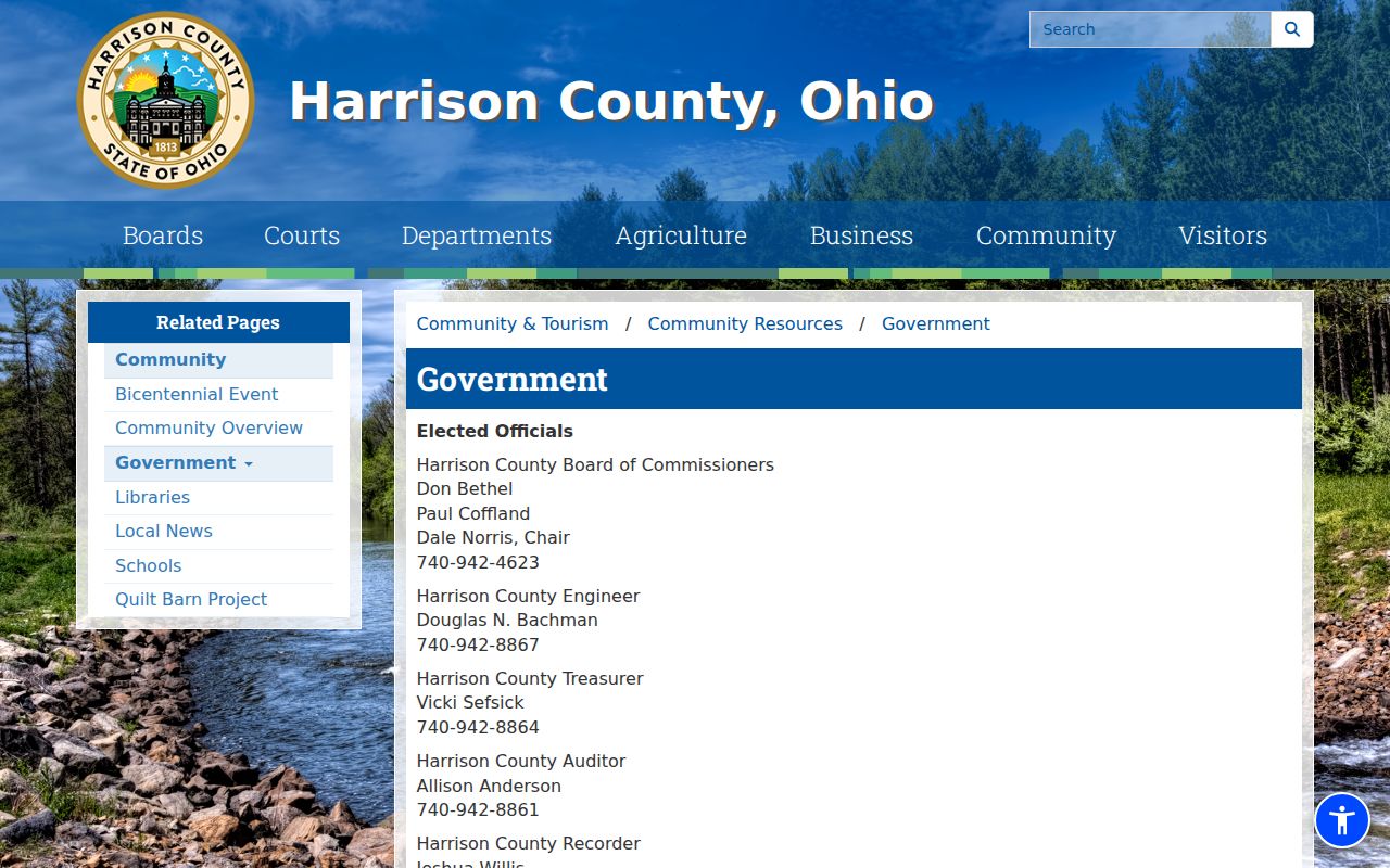 Harrison County court docket county government directory