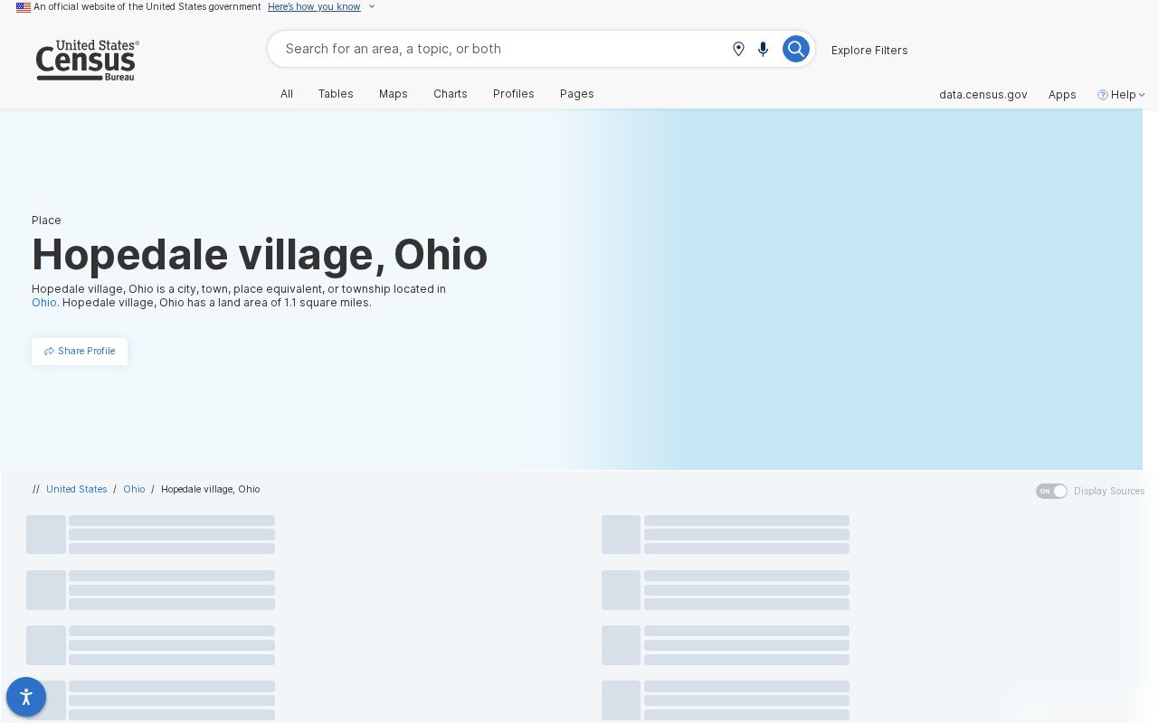 Hopedale court records Census profile and village context
